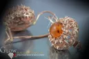 Russian Soviet silver rose gold plated 925 Amber earrings veab007